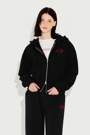 코카-콜라 : Logo hoodie zip-up 블랙