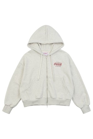 코카-콜라 : Logo hoodie zip-up 오트밀