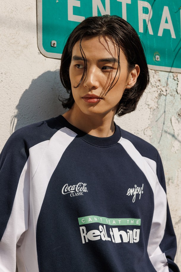 Coca-Cola - 긴팔티셔츠 - 코카-콜라 : White Block Long Sleeve 네이비