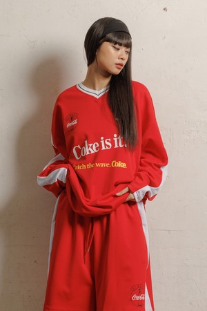 코카-콜라 : Side Line Long Sleeve 레드