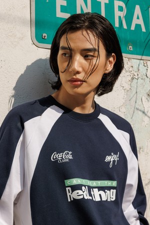 코카-콜라 : White Block Long Sleeve 네이비