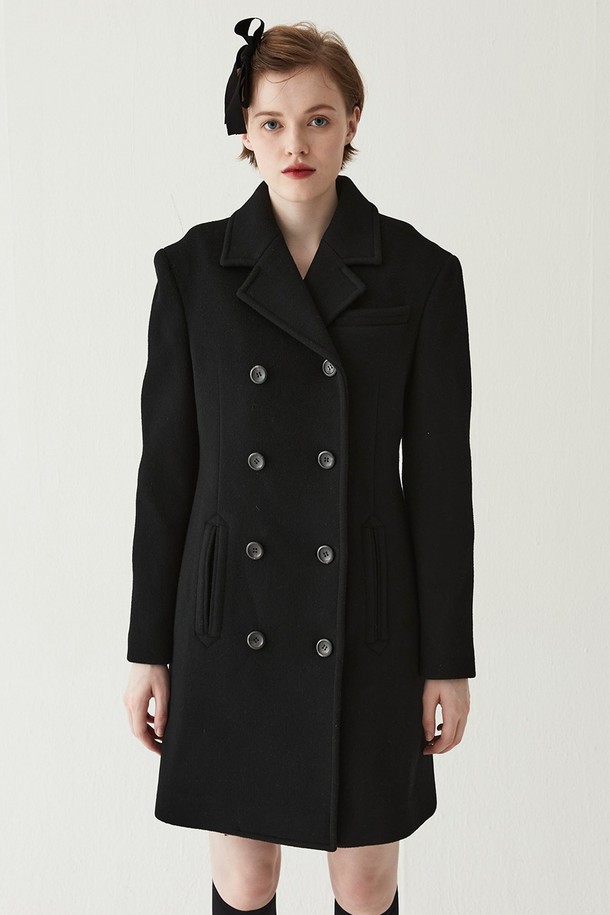 HAGAHI - 코트 - The Original Pea Coat- Black