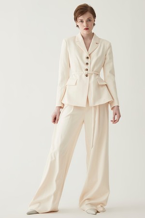 Belted Tailor Jacket - Ivory