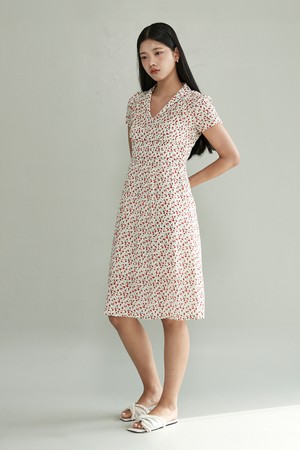 Sarah Flower Patterned Midi Dress - Re