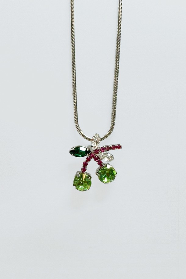 VERRYTASTE - 목걸이 - Cherry Necklace - Green