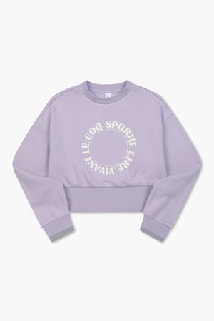 우먼스 에슬레저 멜로우 숏기장 맨투맨 - 퍼플(QN422OFSO1)