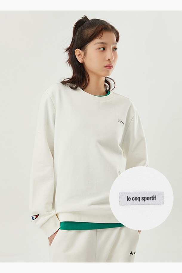 le coq sportif - 긴팔티셔츠 - 베이직 맨투맨 아이보리(QP123LFS14)