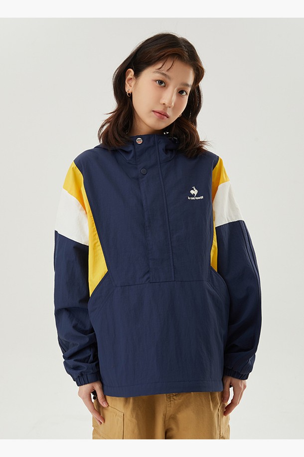 le coq sportif - 자켓 - 쉐브론 메쉬 아노락 자켓 네이비(QP123TJK22)