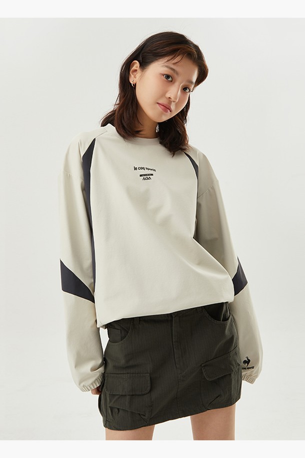 le coq sportif - 긴소매 티셔츠 - AGA 유니 고중량 피스테 베이지(QP123GWT11)