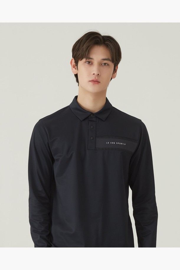 le coq sportif golf - 긴팔티셔츠 - 남성 인터록 pk 제원단에리 티셔츠 (GP121MTL12)