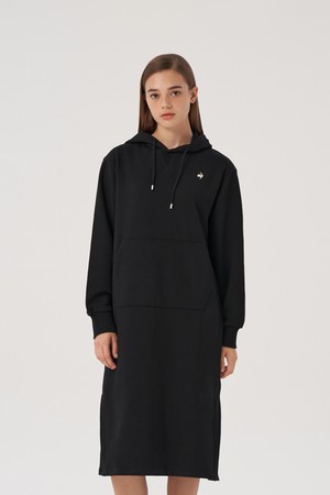 [에슬레저] 여성 기모 후드 원피스 블랙(QO422OOPO3)