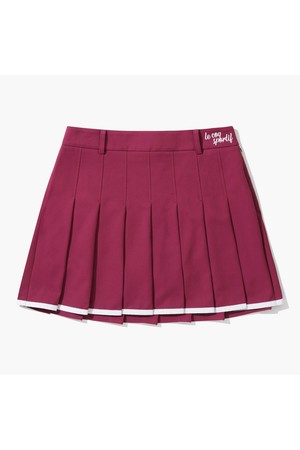 여성 밑단 배색포인트 플리츠 스커트 (GO322LSK91)