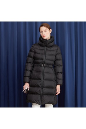 여성 풀집업 하이넥 롱다운 점퍼 (GO422LDJN1)