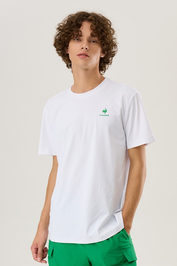 le coq sportif - 반소매 티셔츠 - 듀얼플렉스 백그래픽 반팔티 화이트(QP323TRS72)