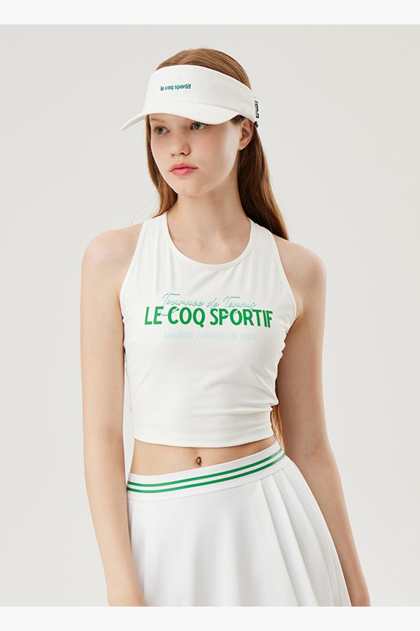 le coq sportif - 트레이닝/셋업 - 미드리프 브라탑 화이트(QP322TSL75)