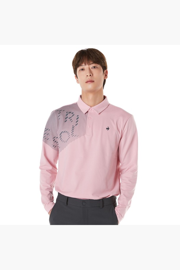 le coq sportif golf - 긴팔티셔츠 - 남성 기모 빅프린트 티셔츠 (GP421MTLO1)