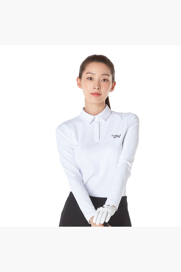 le coq sportif golf - 긴소매 티셔츠 - 여성 골조직 믹스 제원단 에리 티셔츠 (GP322LTL81)