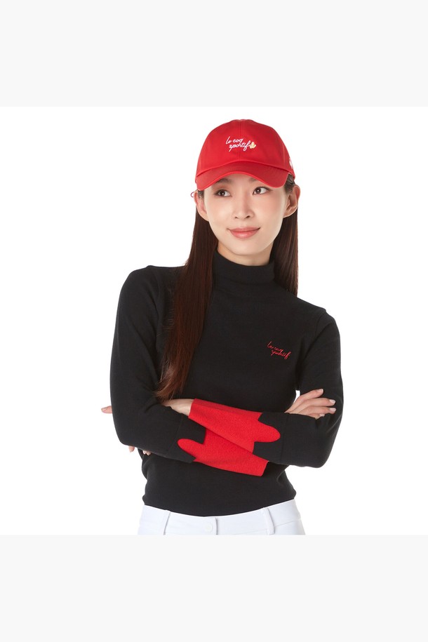 le coq sportif golf - 긴팔티셔츠 - 여성 소매 배색 하이넥 스웨터 (GP322LKP95)