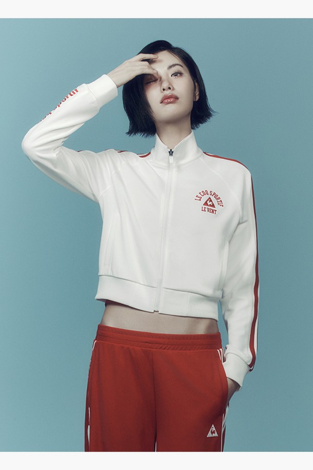 le coq sportif - 자켓 - 우먼스 선데이 파이핑 트랙탑 - 화이트(QQ122LFT22)