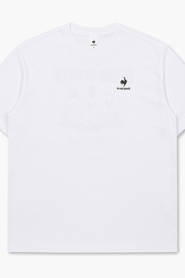 le coq sportif - 반소매 티셔츠 - [업템포 x 르꼬끄] 백그래픽 반팔티 화이트(QP323FRS73)