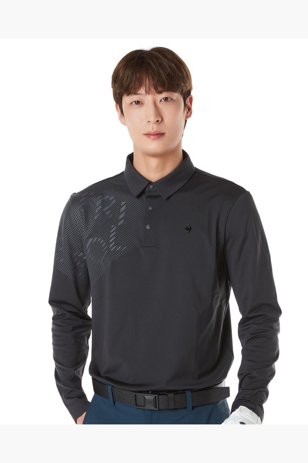 le coq sportif golf - 긴팔티셔츠 - 남성 기모 빅프린트 티셔츠 (GP421MTLO1)