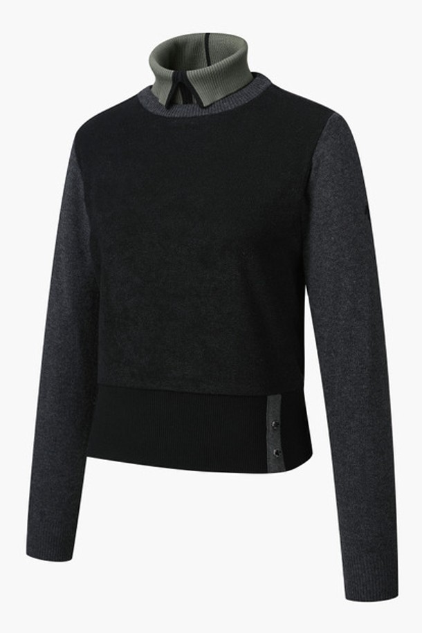 여성 골프 방풍 탈부착 니트 풀오버 (DP42WFKPO6)는 가을, 겨울 시즌 스포티한 골프룩을 연출하기에 적합한 제품입니다. 하이넥 디자인과 두꺼운 두께감으로 보온성을 높였으며, 부드러운 촉감의 소재가 편안한 착용감을 선사합니다. 방풍 기능이 있어 추운 날씨에도 쾌적하게 라운딩을 즐길 수 있으며, 탈부착 가능한 디자인으로 다양한 스타일을 연출할 수 있습니다. 레귤러핏의 크롭 기장으로 활동성을 더하고, BLKG, GBLG 두 가지 색상으로 제공됩니다. 무지 디자인의 긴소매 니트 풀오버입니다.
