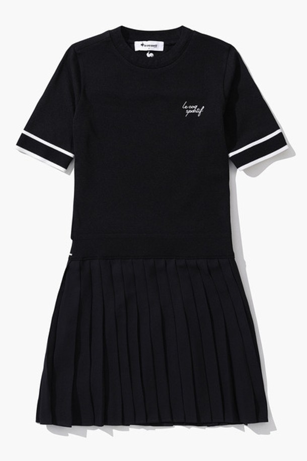 여성 반팔 니트 플리츠 원피스 (GP222LOP41)는 봄, 여름 시즌에 골프 및 일상에서 활용하기 좋은 여성용 원피스입니다. 부드러운 촉감의 폴리에스테르, 레이온, 나일론 혼방 소재로 제작되었으며, 얇은 두께감으로 시원하게 착용할 수 있습니다. 라운드넥 디자인에 반소매 기장, 플리츠 스커트와 니트 상의의 조화가 스포티하면서도 캐주얼한 스타일을 연출합니다. 허리 레터링 밴드 디테일과 투웨이 원사를 사용하여 활동성을 높였으며, 레귤러핏으로 편안한 착용감을 선사합니다. 블랙 색상의 무지 패턴으로 미니멀한 매력을 더했습니다.
