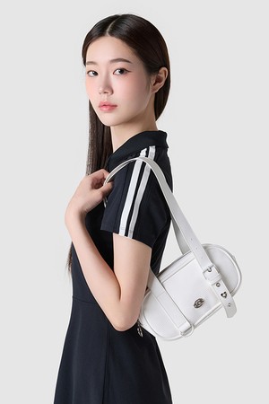 우먼스 레더라이크 숄더백 - 화이트(QQ122WBG15)