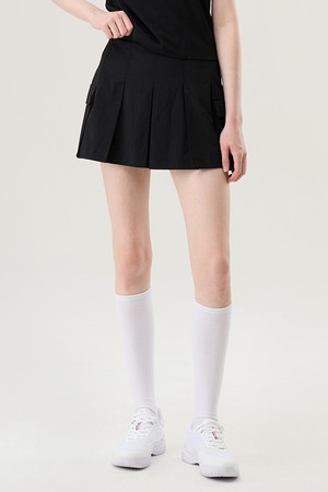 경량 린넨 스커트 블랙(QP322TSK72)