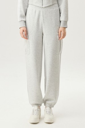 여성 모달 더블텐션 루즈핏 카고 조거 팬츠 - 그레이(QQ122OFP12)