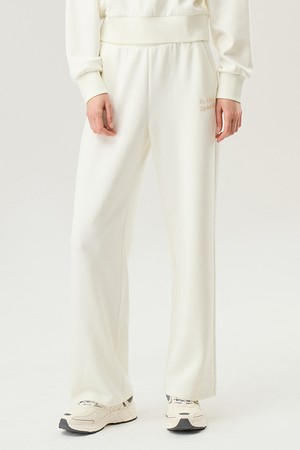 여성 모달 더블텐션 레귤러핏 스트레이트 팬츠 - 크림(QQ122OFP11)