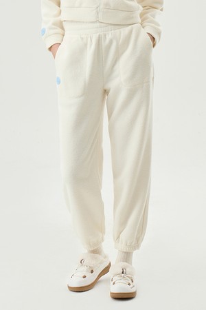 여성 플러피니트 루즈 조거 팬츠 크림(QP422OFPO7)