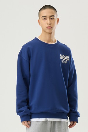 유니 그래픽 루즈핏 맨투맨 - 네이비(QQ123LFS18)