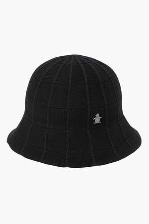 여성 스퀘어 니트 버킷햇 블랙(MP322LCP83)