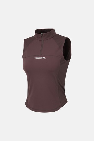 [김민지 착용] 우먼스 트레이닝 벡터 슬림핏 슬리브리스 버건디(SQ122TST11)