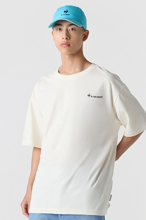 유니 헤리티지 그래픽 루즈핏 반팔티셔츠 - 베이지(QQ123LRS25)