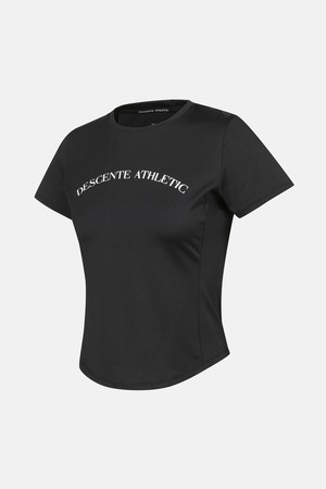 우먼스 세미크롭 반팔 티셔츠 블랙(SQ122PTS12)