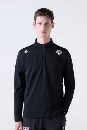 USAT 하프 집업 티셔츠 블랙(SQ121ITL13)