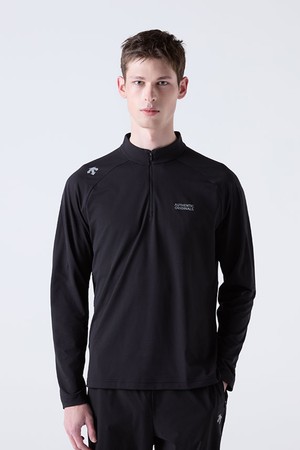 러닝 하프집 퀵드라이 긴팔 티셔츠 블랙(SQ123RTL22)