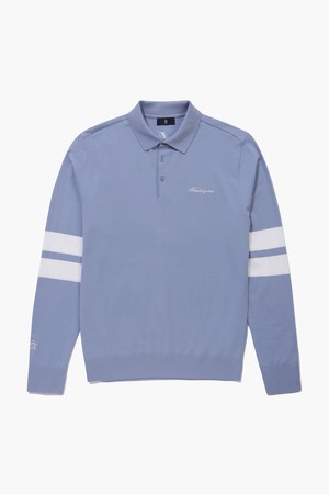 남성 카라 니트 긴팔티셔츠 라이트블루(MQ121MSW13)