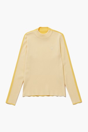 여성 모크넥 골지 긴팔티셔츠 옐로우(MQ122LSW14)