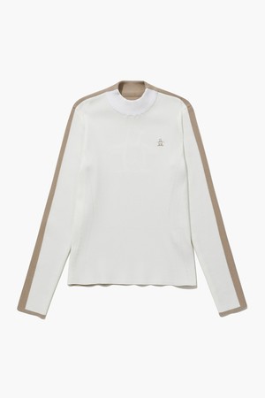 여성 모크넥 골지 긴팔티셔츠 아이보리(MQ122LSW14)