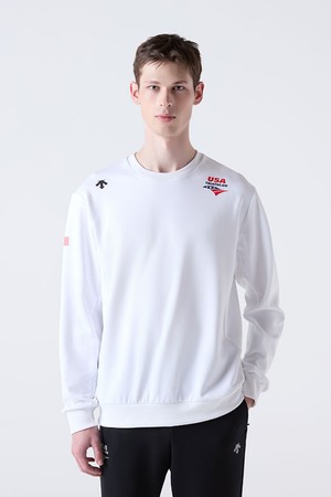 USAT 기모 스트레치 맨투맨 화이트(SQ111IHT11)