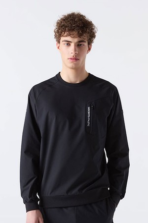 트레이닝 포켓 우븐 맨투맨 블랙(SQ123TWH21)