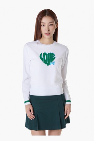 여성 원포인트 라운드 스웨터 (GQ122LKP11)_WHITE-a