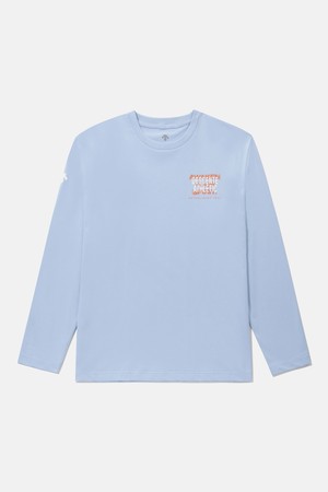 오버핏 그래픽 긴팔 티셔츠 스카이 블루(SQ123UTL31)