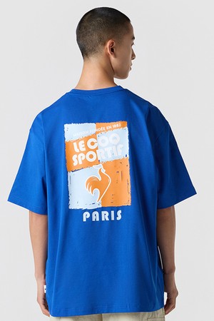 유니 듀얼플렉스 루즈핏 그래픽 반팔티셔츠 - 블루(QQ223LRS42)