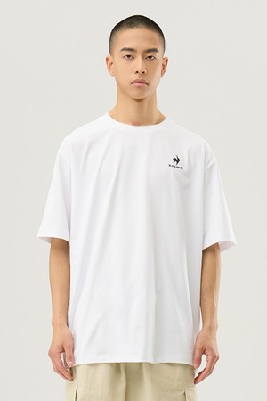 유니 듀얼플렉스 루즈핏 그래픽 반팔티셔츠 - 화이트(QQ223LRS42)