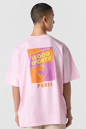 유니 듀얼플렉스 루즈핏 그래픽 반팔티셔츠 - 핑크(QQ223LRS42)