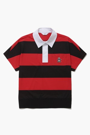 여성 스트라이프 루즈핏 반팔티셔츠 레드(MQ222LTS46)